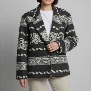 80s Express Oversized Wool Blazer Jacket Vintage French Country Western Shacket